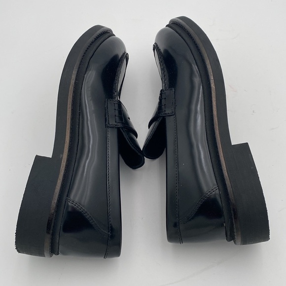 Zara Black Chunky penny Loafer shoe men 40 Y2K gothic retro casual event grandpa - Picture 10 of 15